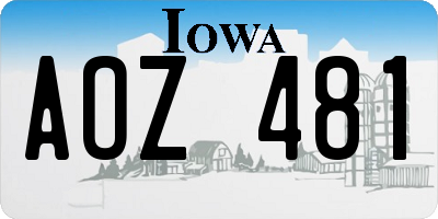 IA license plate AOZ481