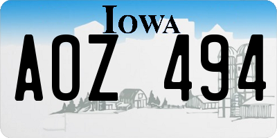 IA license plate AOZ494