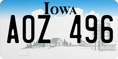 IA license plate AOZ496