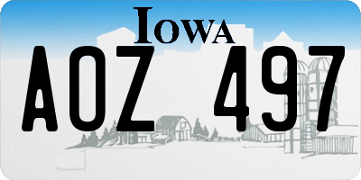 IA license plate AOZ497