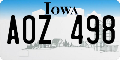 IA license plate AOZ498