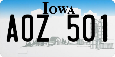 IA license plate AOZ501