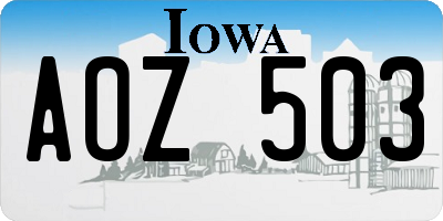 IA license plate AOZ503