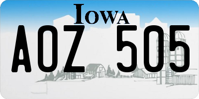 IA license plate AOZ505