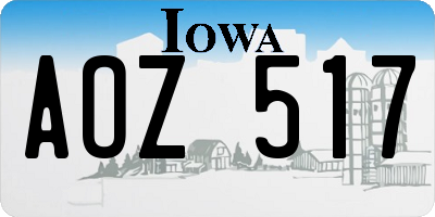 IA license plate AOZ517