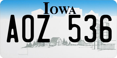 IA license plate AOZ536