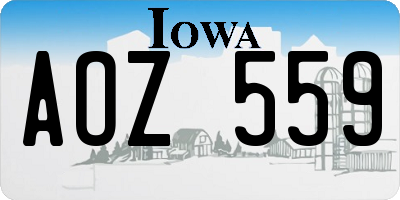 IA license plate AOZ559