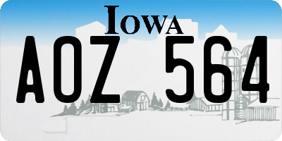 IA license plate AOZ564