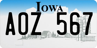 IA license plate AOZ567