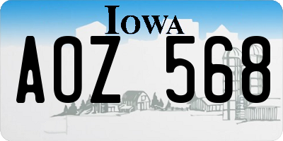 IA license plate AOZ568