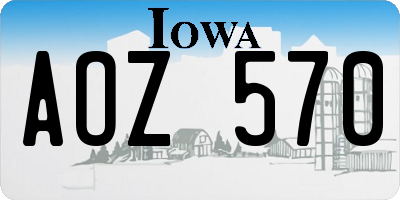 IA license plate AOZ570