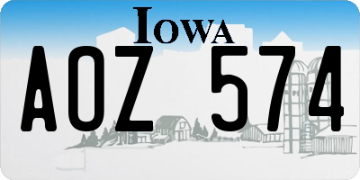 IA license plate AOZ574