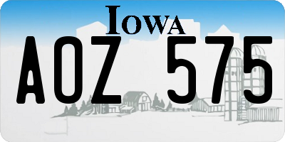 IA license plate AOZ575