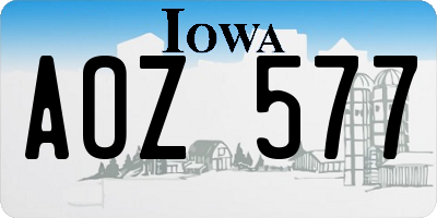 IA license plate AOZ577