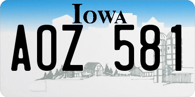 IA license plate AOZ581