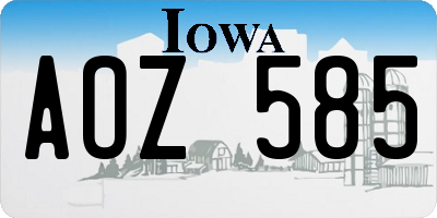 IA license plate AOZ585