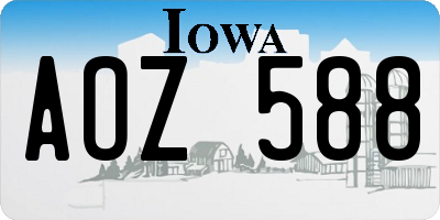 IA license plate AOZ588