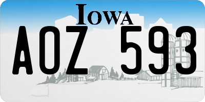 IA license plate AOZ593