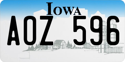 IA license plate AOZ596
