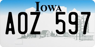IA license plate AOZ597