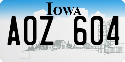 IA license plate AOZ604