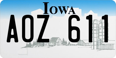 IA license plate AOZ611