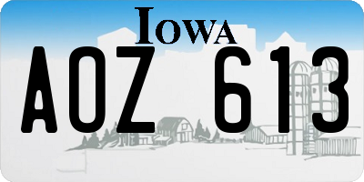 IA license plate AOZ613