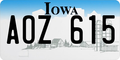 IA license plate AOZ615
