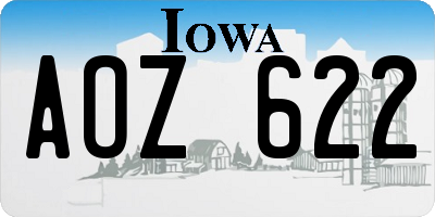 IA license plate AOZ622