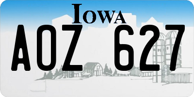 IA license plate AOZ627