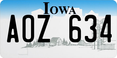 IA license plate AOZ634