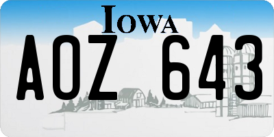 IA license plate AOZ643