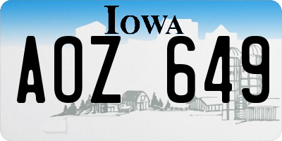 IA license plate AOZ649