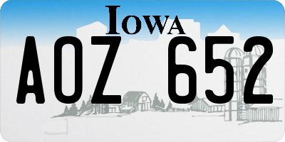 IA license plate AOZ652