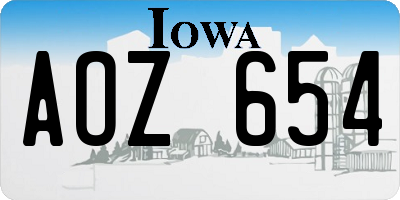 IA license plate AOZ654