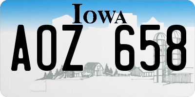 IA license plate AOZ658