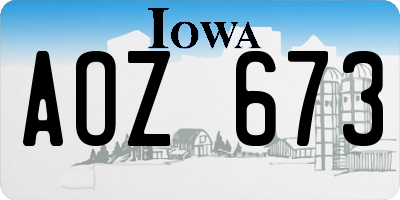 IA license plate AOZ673