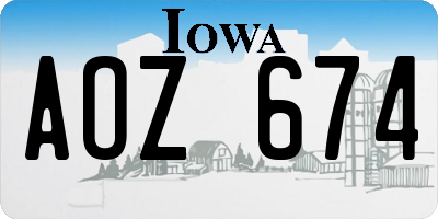 IA license plate AOZ674