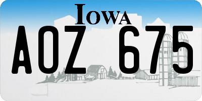 IA license plate AOZ675