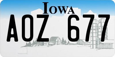 IA license plate AOZ677