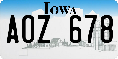 IA license plate AOZ678