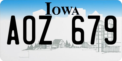 IA license plate AOZ679
