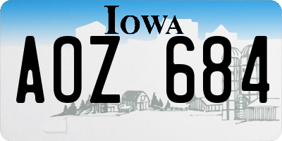 IA license plate AOZ684