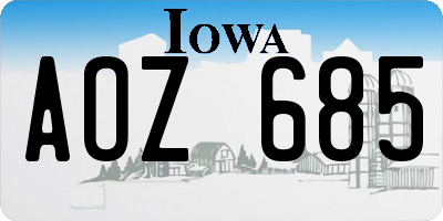 IA license plate AOZ685
