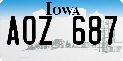IA license plate AOZ687