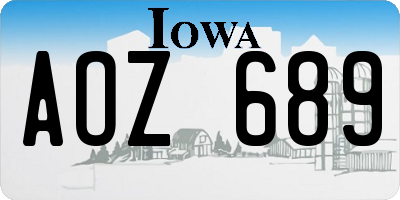 IA license plate AOZ689