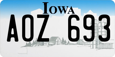 IA license plate AOZ693