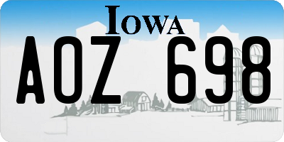 IA license plate AOZ698