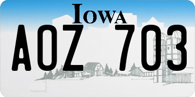 IA license plate AOZ703