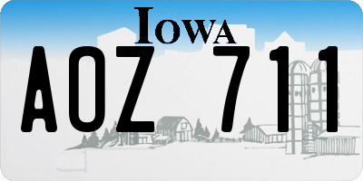 IA license plate AOZ711